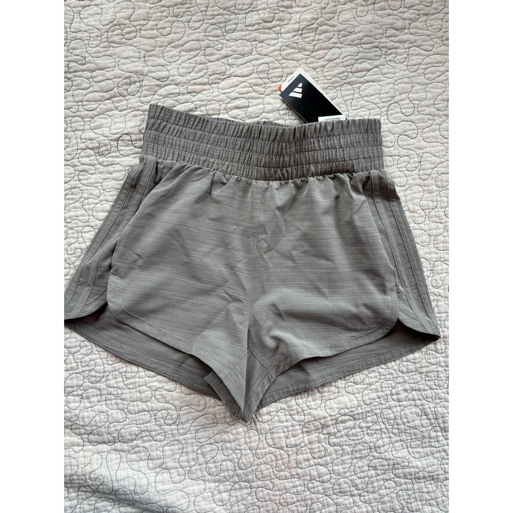 Adidas Pacer Women's Woven High Rise Training Shorts Grey Size XS 3 Inseam